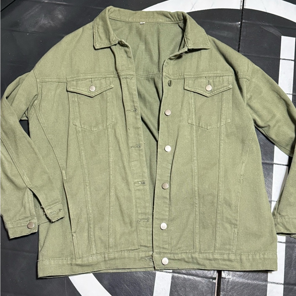 Olive Green Denim Jacket